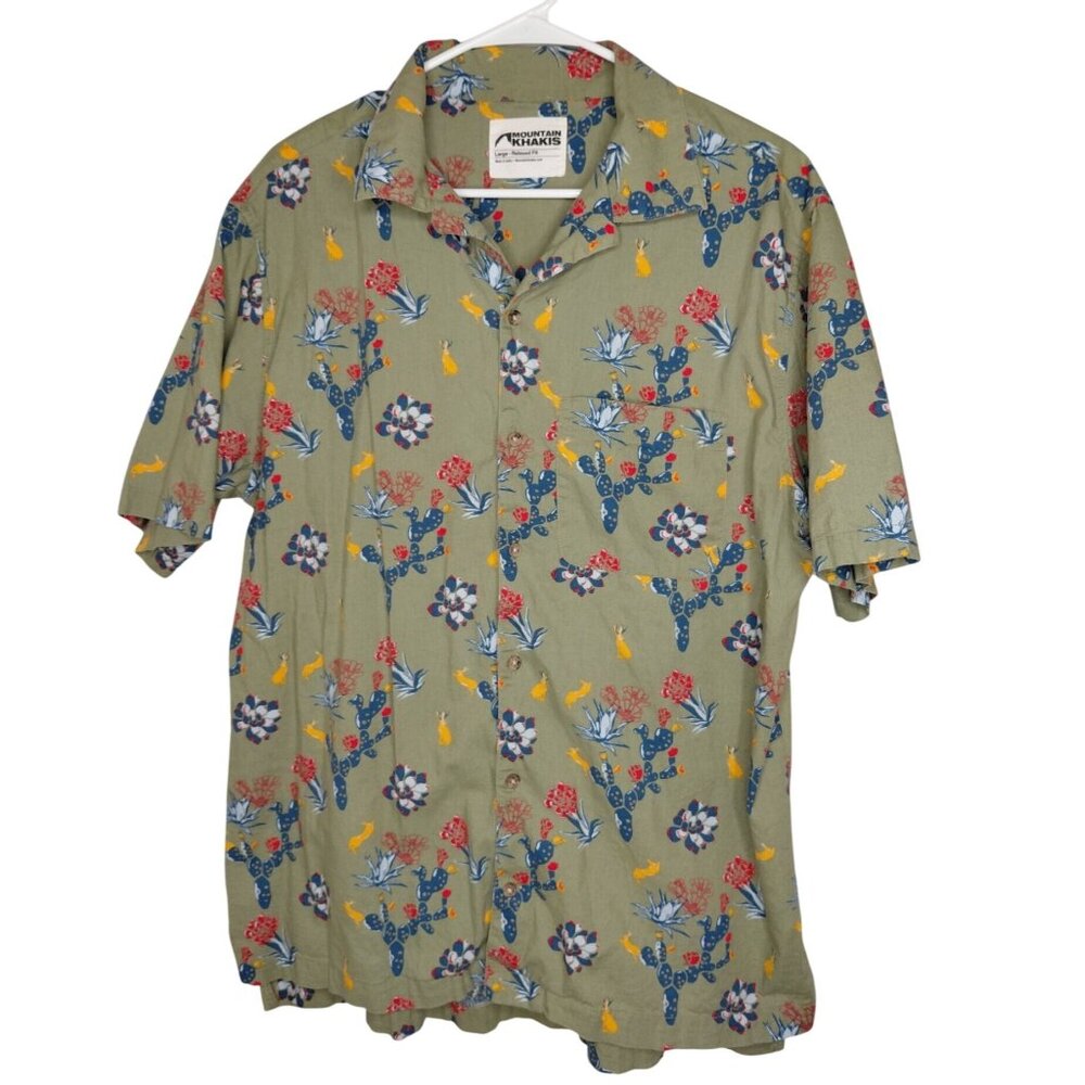 Mountain Khakis Mens Large Relaxed Fit Floral Short Sleeve Shirt